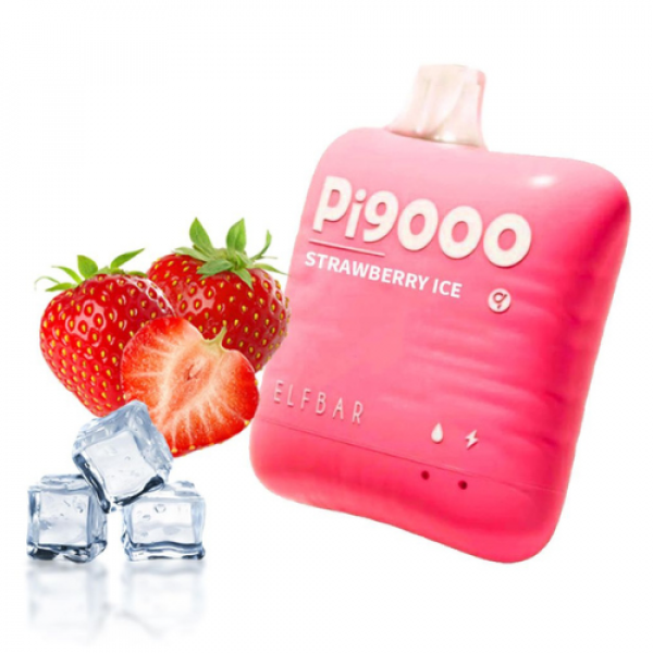 Купить Одноразовая Вейп ELFBAR PI 9000 STRAWBERRY ICE - Клубника Лёд