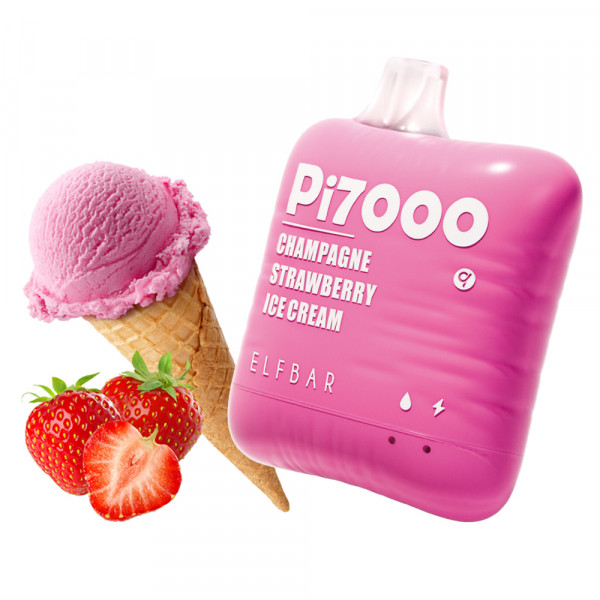 Купить Одноразовая Вейп ELFBAR PI 9000 STRAWBERRY ICE CREAM-Клубничное Мороженое