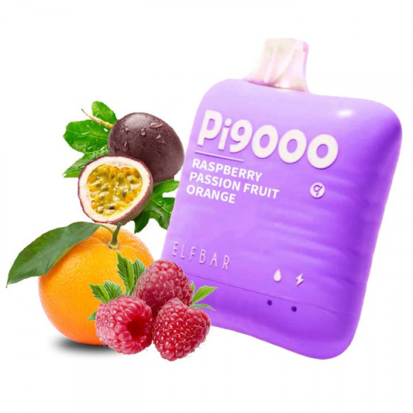 Купить Одноразовая Вейп ELFBAR PI 9000 RASPBERRY PASSION FRUIT ORANGE-МАЛИНА МАРАКУЙЯ АПЕЛЬСИН